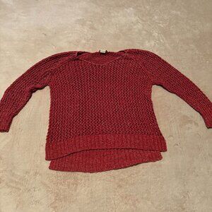 Lucky Brand Burgundy Open-Knit Sweater | Size Small